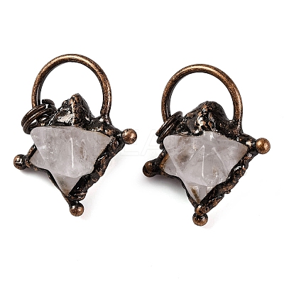 Natural Quartz Crystal Merkaba Star Pendants G-C144-02R-06-1