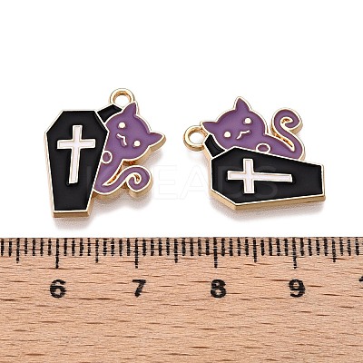 Halloween Theme Rack Plating Alloy Enamel Pendants ENAM-N056-356A-1