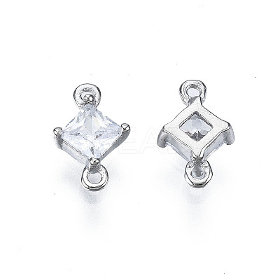 Long-Lasting Plated 925 Sterling Silver Cubic Zirconia Links LS-STER-ZX003-03P-NF-1