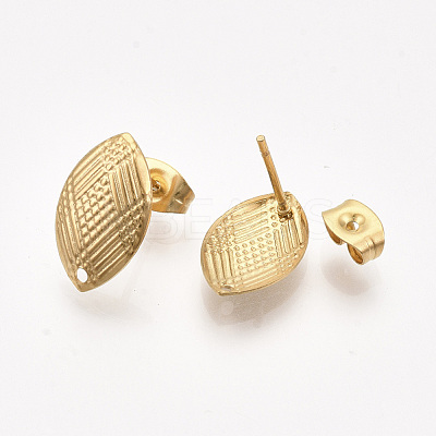 PVD Vacuum Plating 304 Stainless Steel Stud Earring Findings STAS-S079-70A-1