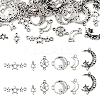36Pcs 6 Styles Tibetan Style Zinc Alloy Connector Charms FIND-TA0002-96-1