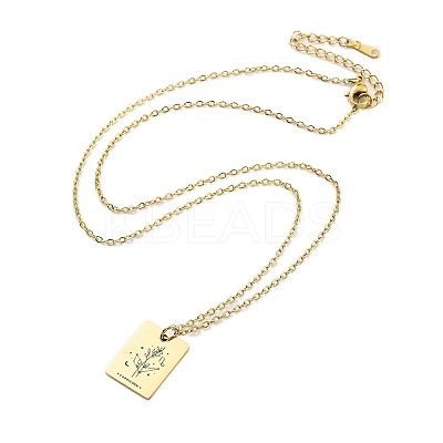 Birthday Flower 304 Stainless Steel Pendant Nacklaces For Women STAS-S124-03G-10-1