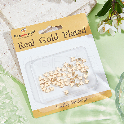 50Pcs Brass Spacer Beads FIND-BBC0003-85G-1