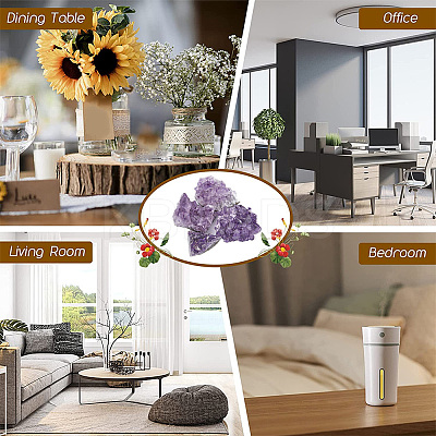 4Pcs 4 Style Natural Amethyst Clusters Ornaments G-FH0002-04-1