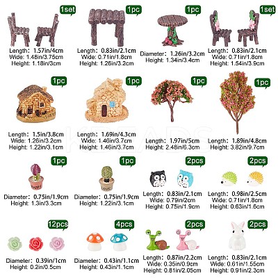 Resin Succulent Micro Landscape Dollhouse Ornaments DJEW-GF0001-58-1