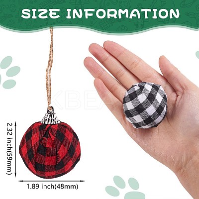 12Pcs 2 Colors Foam and Plastic with Cloth Ball Christmas Tree Decorations DIY-SZ0003-81-1