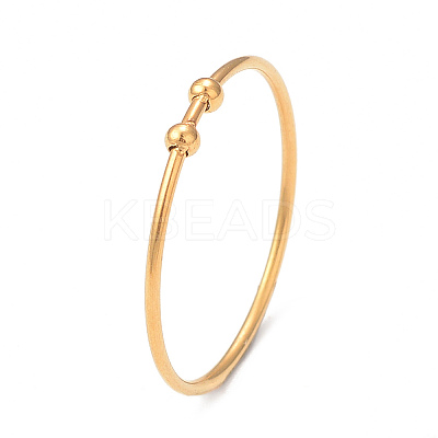 Ion Plating(IP) 304 Stainless Steel Round Beaded Finger Ring for Women RJEW-I096-14G-1