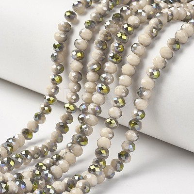 Electroplate Opaque Glass Beads Strands EGLA-A034-P4mm-S17-1