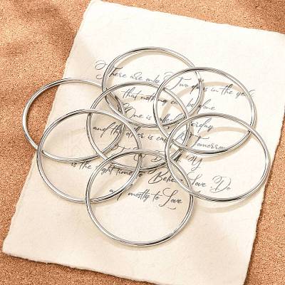 Non-Tarnish Fashion 304 Stainless Steel Buddhist Bangle Sets BJEW-L664-022A-P-1