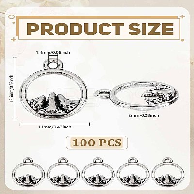 100Pcs Tibetan Style Alloy Charms FIND-LP0006-24-1