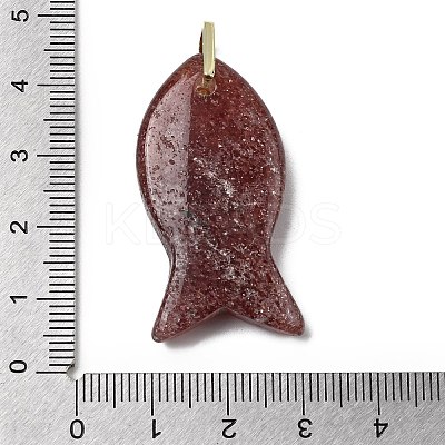 Natural Strawberry Quartz Pendants KK-D021-05A-G-1