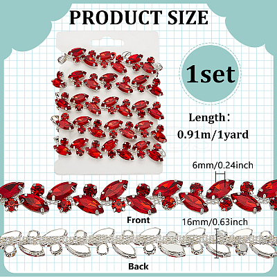 1Yard Iron Glass Rhinestone Cup Chains CH-FG0001-01B-1