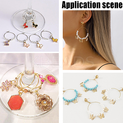 100Pcs 316 Surgical Stainless Steel Wine Glass Charms Rings STAS-BBC0005-97A-1