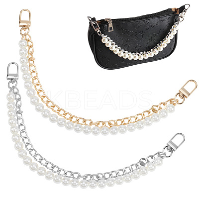 4Pcs 2 Colors ABS Imitation Pearl Beads Mobile Straps AJEW-BBC0002-45-1