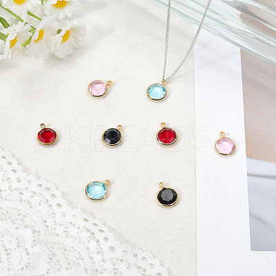 8Pcs 4 Colors K9 Glass Charms GLAA-DJ0001-04P-1