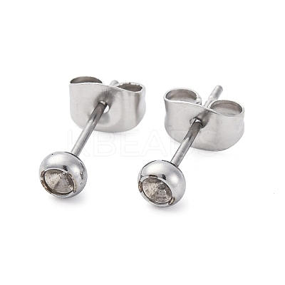 304 Stainless Steel Stud Earring Findings LS-STAS-V003-09P-01-1