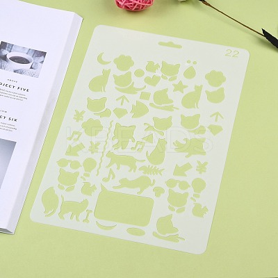 Plastic Reusable Drawing Painting Stencils Templates DIY-F018-B22-1