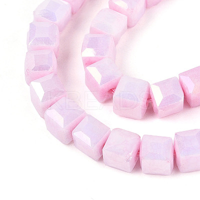 Anti-Tarnish Electroplate Glass Beads Strands GLAA-T025-6mm-10H-1