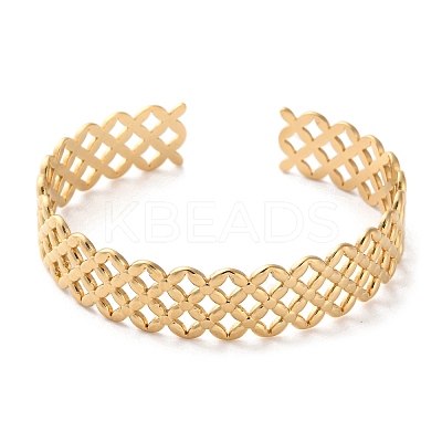 304 Stainless Steel Cuff Bangles for Women BJEW-K263-05G-13-1
