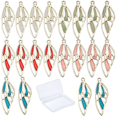 20Pcs 5 Colors Zinc Alloy Enamel Pendants ENAM-SC0002-62-1