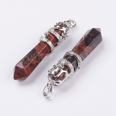 Natural Obsidian Big Pointed Pendants G-G738-A-01-1