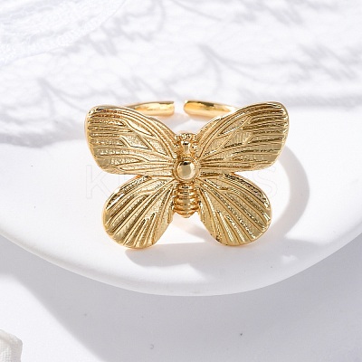 Brass Open Cuff Rings for Women LS-RJEW-G341-04G-02-1