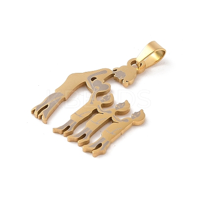 Mother's Day Ion Plating(IP) 304 Stainless Steel Pendants STAS-U002-03G-1