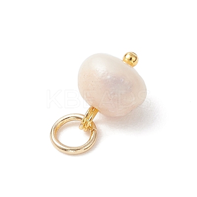 6Pcs 2 Colors Natural Freshwater Pearl Potato Charms with 304 Stainless Steel Findings PALLOY-JF04943-1