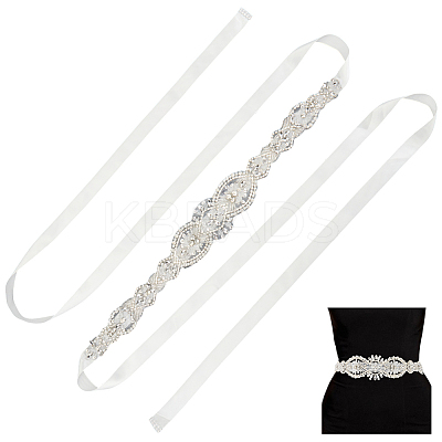 Flower Full Crystal Rhinestone Handmade Bridal Belts for Wedding Dresses AJEW-WH20006-233B-02-1