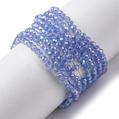 Transparent Electroplate Glass Beads Strands EGLA-H107-01A-AB04-1