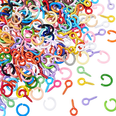 400Pcs Alloy Screw Eye Pin Peg Bails FIND-TA0007-89-1