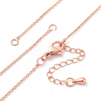 1.3MM Brass Cable Chain Necklace Making NJEW-D302-76RG-1