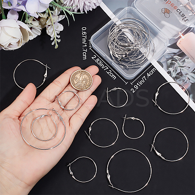 30Pcs 6 Style Brass Hoop Earring Findings FIND-BBC0003-23P-1