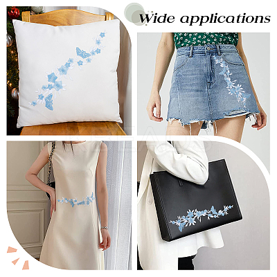 4Pcs Polyester Embroidered Sew on/Iron on Collar Decoration DIY-GF0006-08A-1