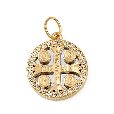 304 Stainless Steel Rhinestone Pendants STAS-K307-11A-G-1