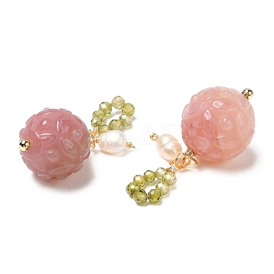 Natural Agate & Natural Pearl & Cubic Zirconia Pendant Decorations G-G008-05G-1