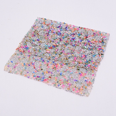 Glitter Resin Hotfix Rhinestone(Hot Melt Adhesive On The Back) AJEW-WH0120-60B-1