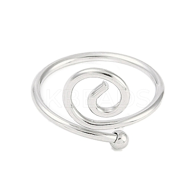 Non-Tarnish 304 Stainless Steel Spiral Open Cuff Ring for Women RJEW-C097-04P-1