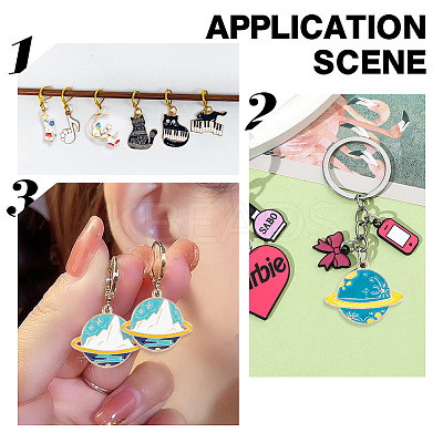 60Pcs 15 Style Alloy Enamel Pendants ENAM-AR0001-52-1