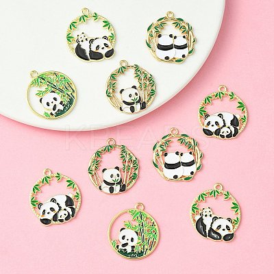 10Pcs 5 Style Alloy Enamel Pendants ENAM-YW0003-75-1