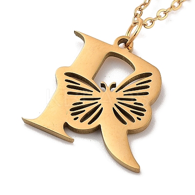 PVD Vacuum Plating 201 Stainless Steel Necklaces NJEW-R267-01R-G-1