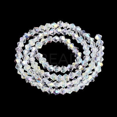 AB Color Plated Transparent Glass Beads Strands GLAA-G127-01-01H-1