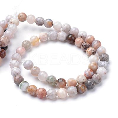 Natural Bamboo Leaf Agate Bead Strands G-R345-6mm-42-1