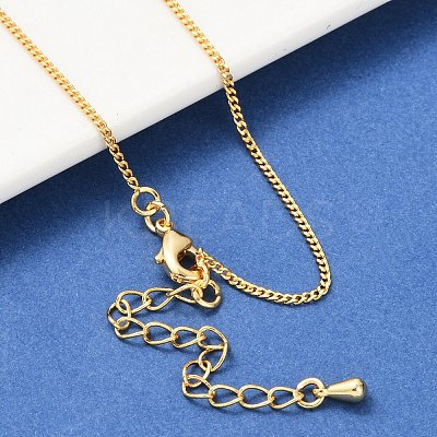 Long-Lasting Plated Brass Curb Chain Necklaces LS-NJEW-K112-07G-NF-1