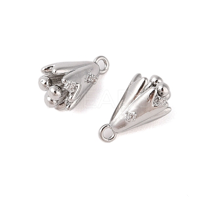 Brass Pendants with Clear Glass Rhinestone KK-N254-66P-1