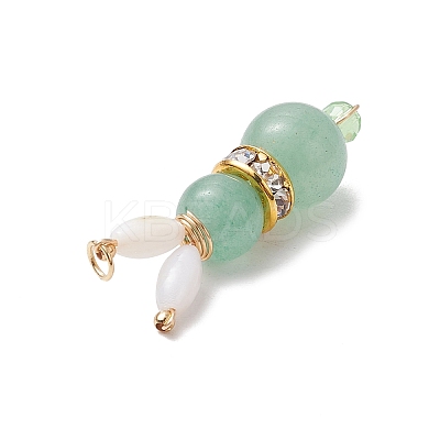 4Pcs 4 Styles Natural Carnelian & Rose Quartz & Green Aventurine & Amethyst Bunny Pendants PALLOY-TA00226-1
