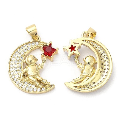 Eco-Friendly Brass Micro Pave Cubic Zirconia Pendants KK-Q775-02G-1