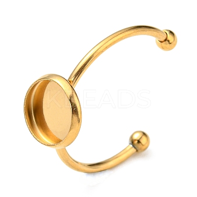 Ion Plating(IP) 304 Stainless Steel Open Cuff Ring Findings STAS-H215-01A-G-1