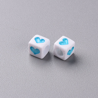 White Opaque Acrylic Beads MACR-T038-12A-1