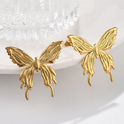 304 Stainless Steel Stud Earrings for Women EJEW-K306-21G-1